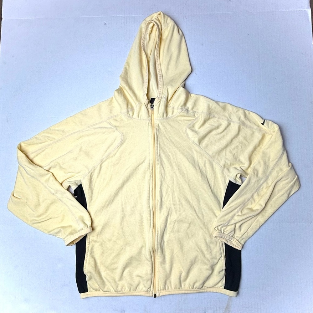 Vintage Nike Womens Small Dri-Fit Yellow Full Zip Jacket Hoodie‎ Lightweight 90s